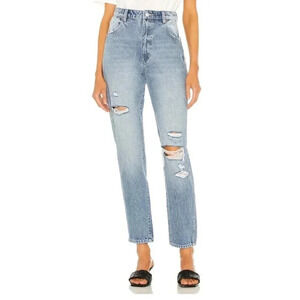 NWT Rollas Elle High-Rise Straight-Leg Jeans Blue 26